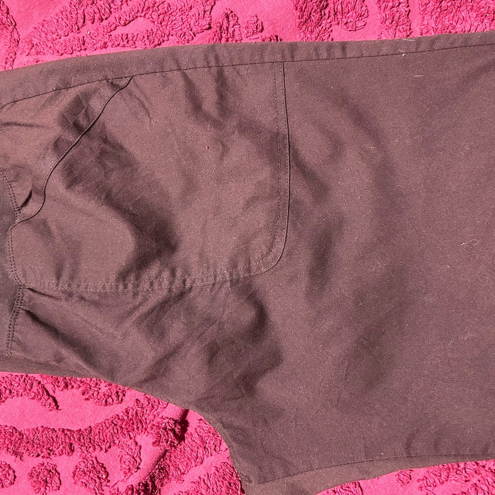 Brown Scrub Pants with Pocket Detail